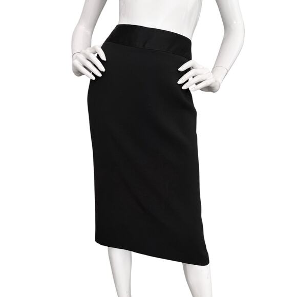 Blumarine Vintage Skirt Black Pencil Satin Waistband Y2K Italy NWT IT 44